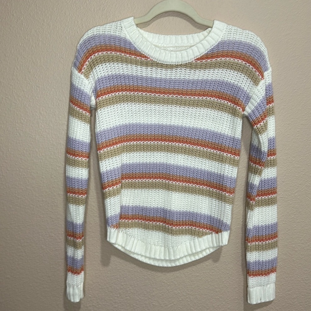 SO Girls’ Striped Crewneck Sweater, Size L (10/12), EUC